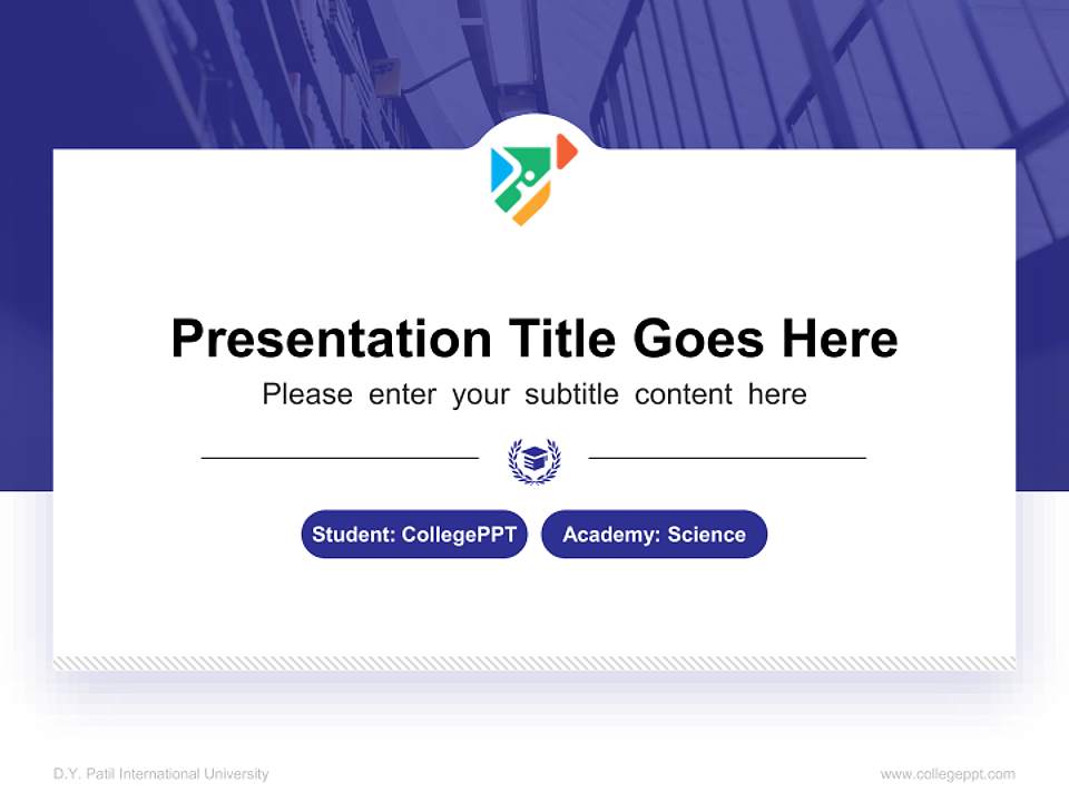 D.Y. Patil International University National Scholarship Defense PPT Template4:3 ratio PPT effect preview image4