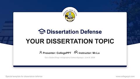 Guru Gobind Singh Indraprastha Vishwavidyalaya Graduation Thesis Defense PPT Template