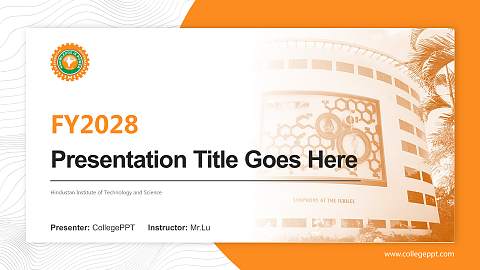 Hindustan Institute of Technology and Science Academic Presentation/Research Findings Report PPT Template