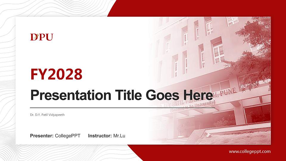 Dr. D.Y. Patil Vidyapeeth Academic Presentation/Research Findings Report PPT Template16:9 ratio PPT effect preview image