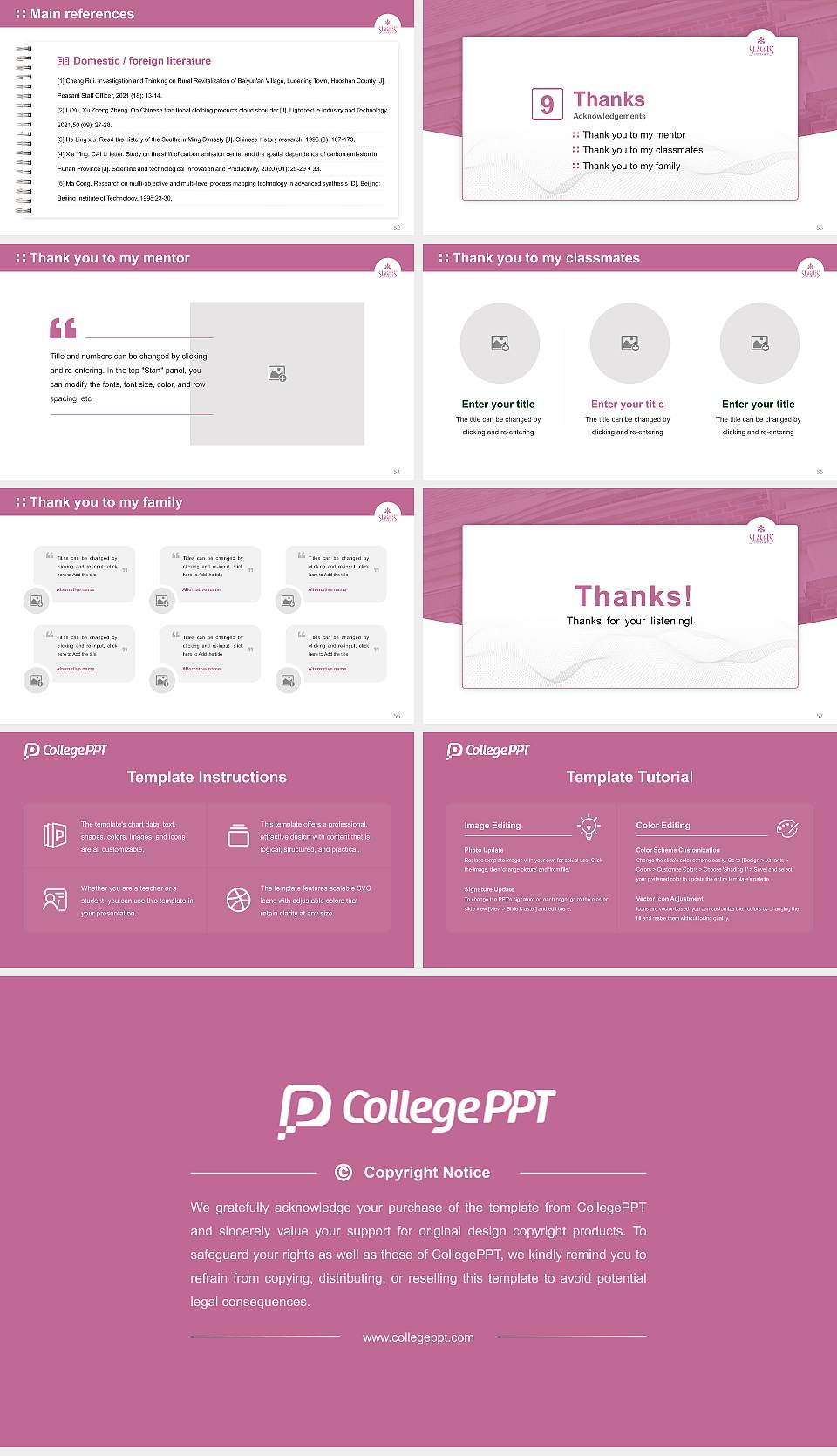 Heian Jogakuin (St. Agnes’) University Graduation Thesis Defense PPT Template16:9 ratio PPT effect preview image7