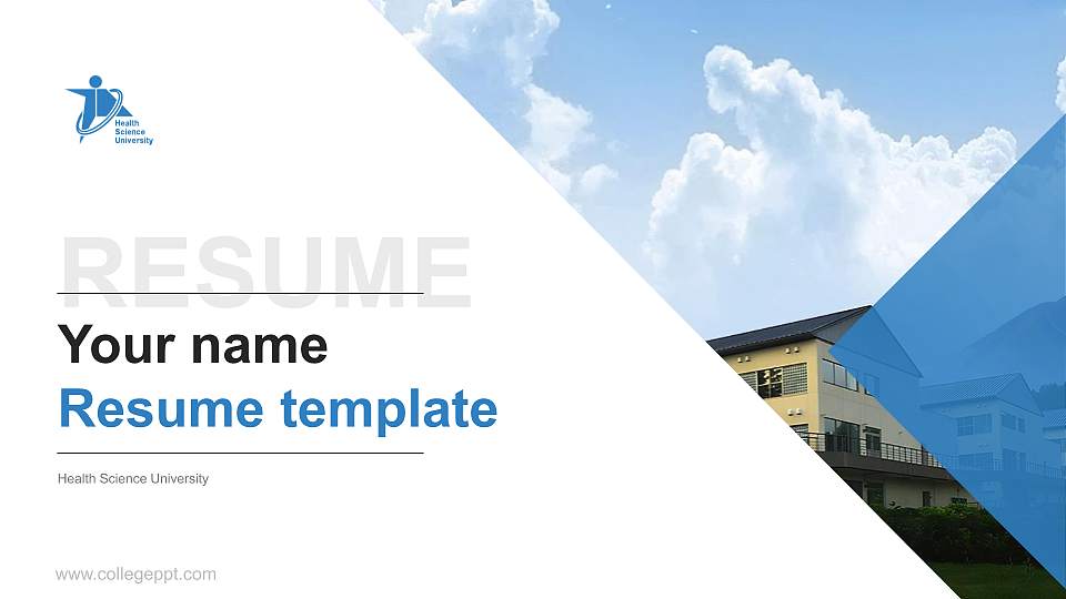 Health Science University Resume PPT Template16:9 ratio PPT effect preview image