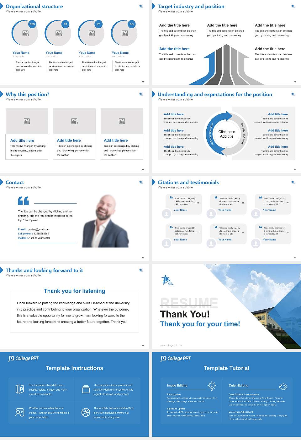 Health Science University Resume PPT Template16:9 ratio PPT effect preview image4