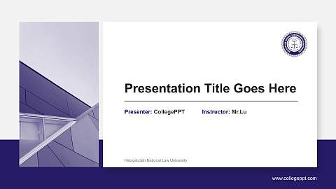 Hidayatullah National Law University General Purpose PPT Template