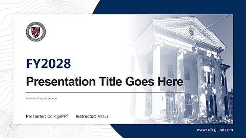 Albertus Magnus College Academic Presentation/Research Findings Report PPT Template