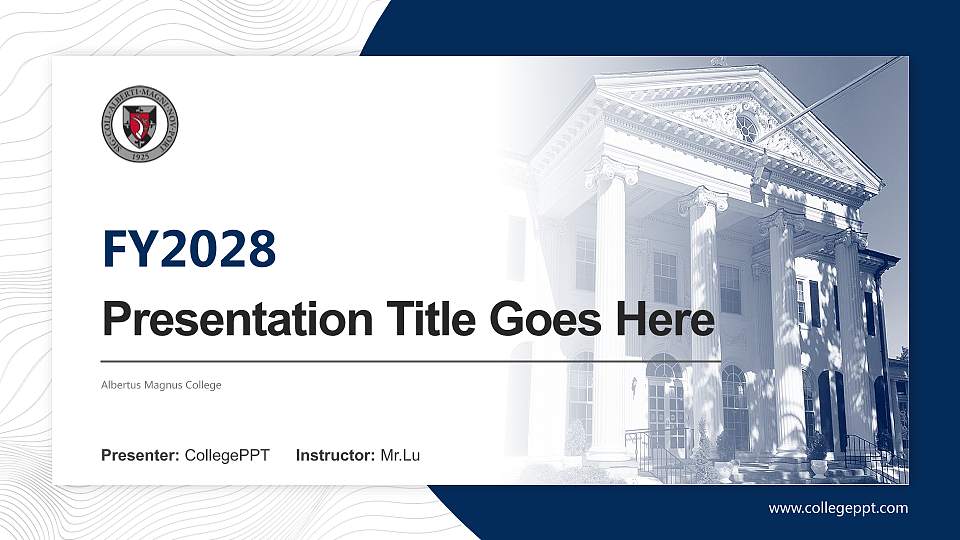 Albertus Magnus College Academic Presentation/Research Findings Report PPT Template16:9 ratio PPT effect preview image