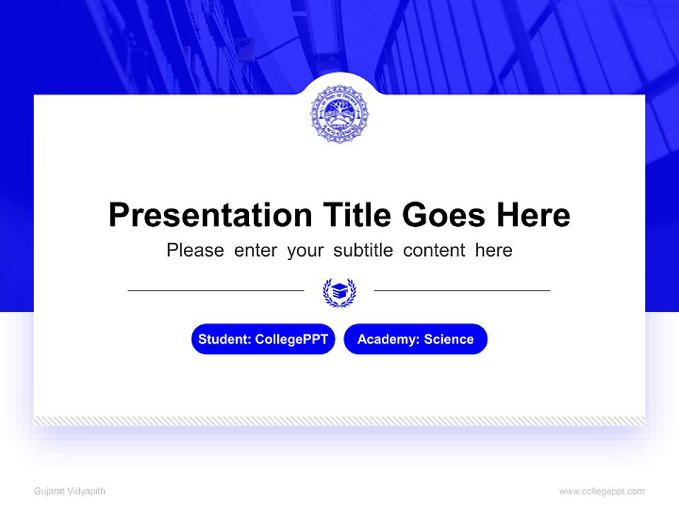 Gujarat Vidyapith National Scholarship Defense PPT Template4:3 ratio PPT effect preview image4