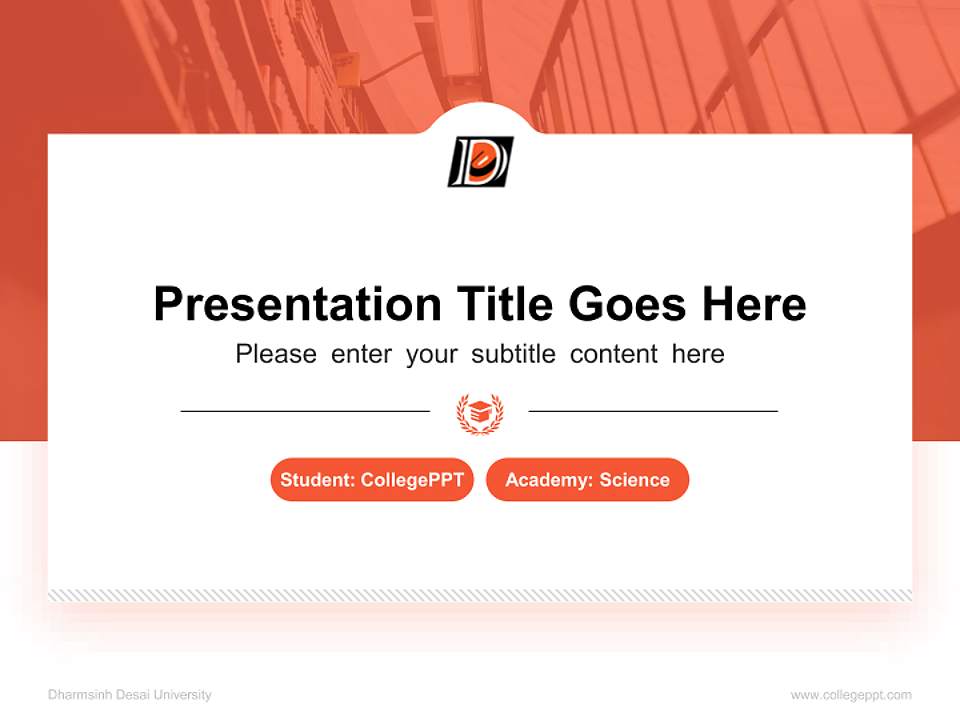 Dharmsinh Desai University National Scholarship Defense PPT Template4:3 ratio PPT effect preview image4
