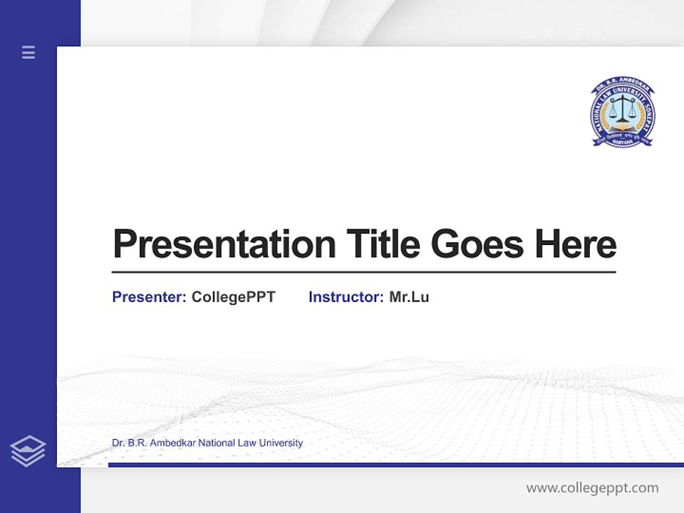 Dr. B.R. Ambedkar National Law University Thesis Proposal/Graduation Defense PPT Template4:3 ratio PPT effect preview image5