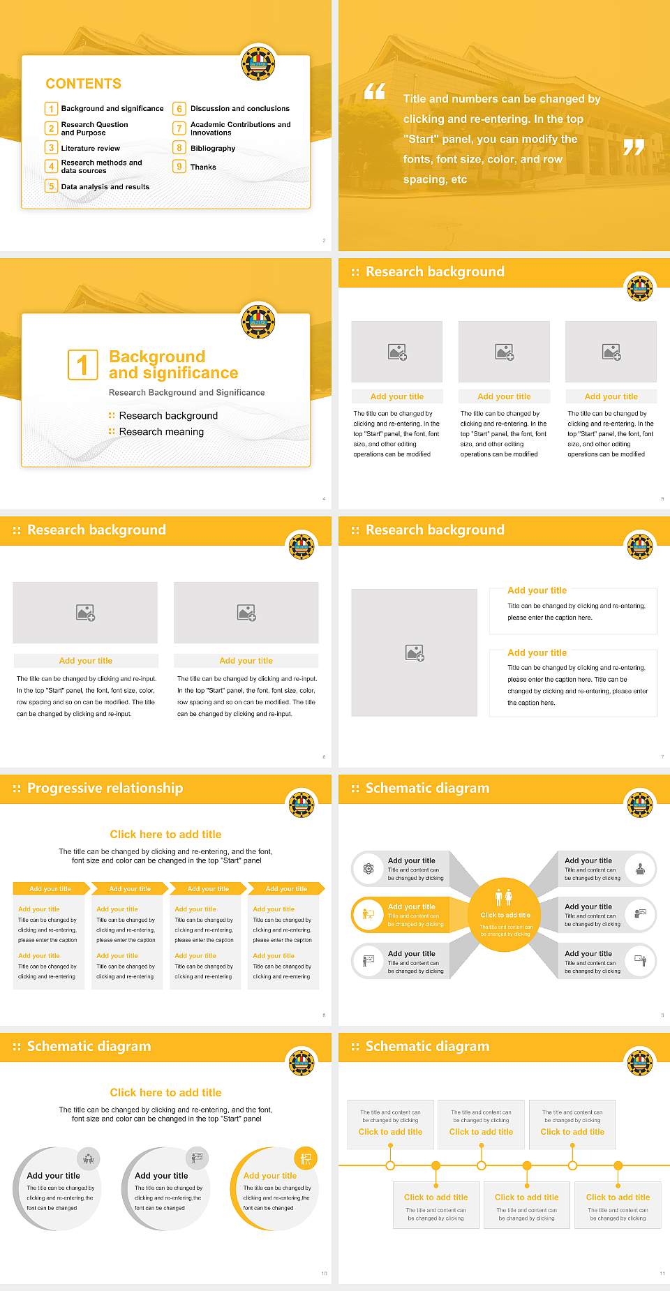 Joong-ang Sangha University Graduation Thesis Defense PPT Template4:3 ratio PPT effect preview image2