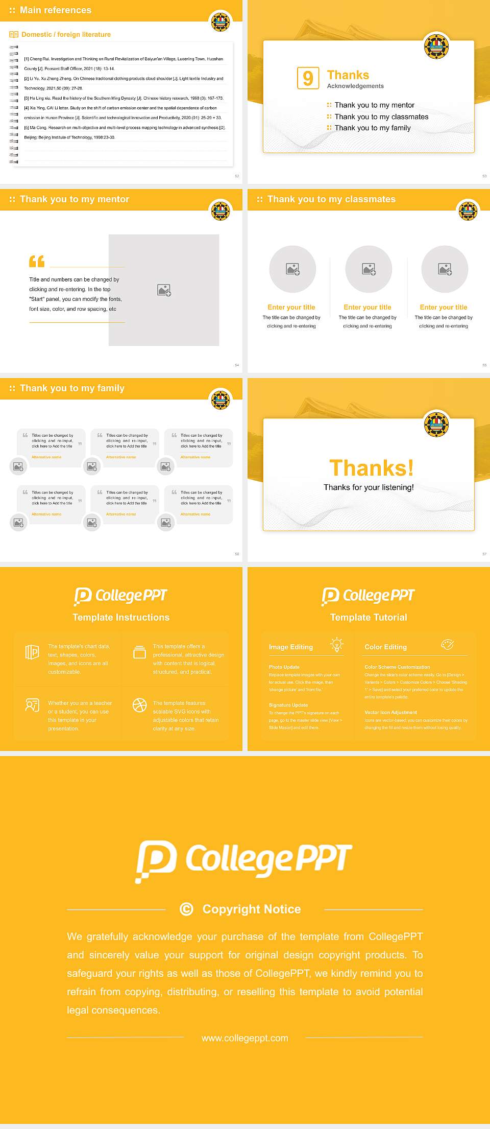 Joong-ang Sangha University Graduation Thesis Defense PPT Template4:3 ratio PPT effect preview image7