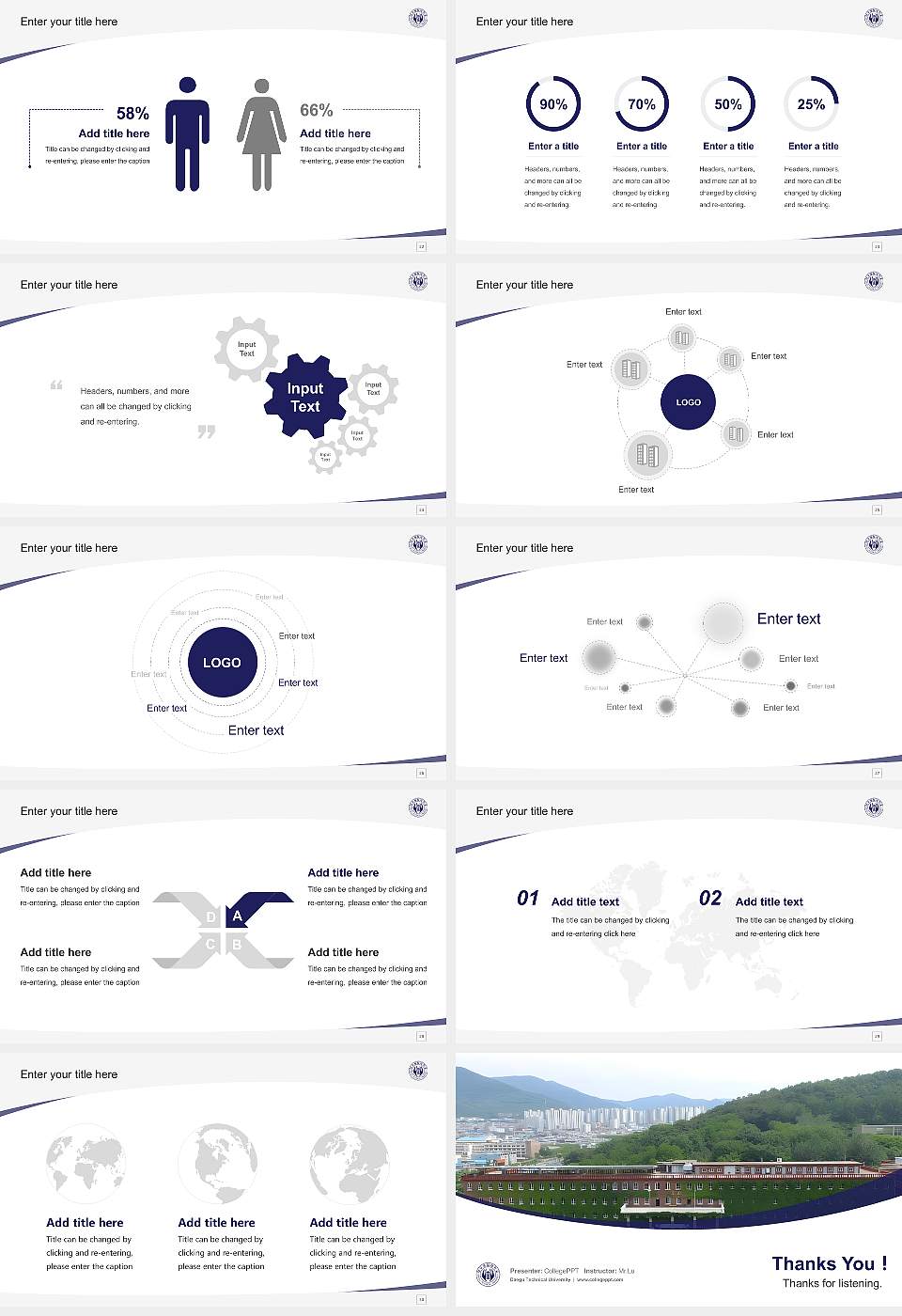Daegu Technical University Course/Courseware Creation PPT Template16:9 ratio PPT effect preview image4