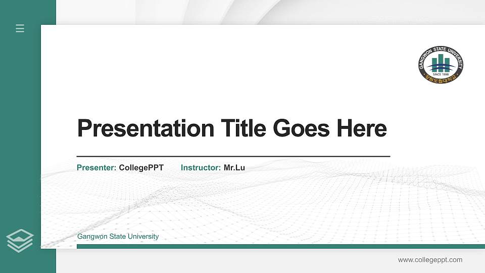 Gangwon State University Thesis Proposal/Graduation Defense PPT Template16:9 ratio PPT effect preview image