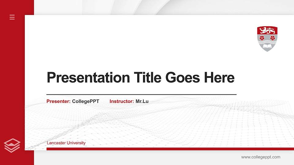 Lancaster University Thesis Proposal/Graduation Defense PPT Template16:9 ratio PPT effect preview image
