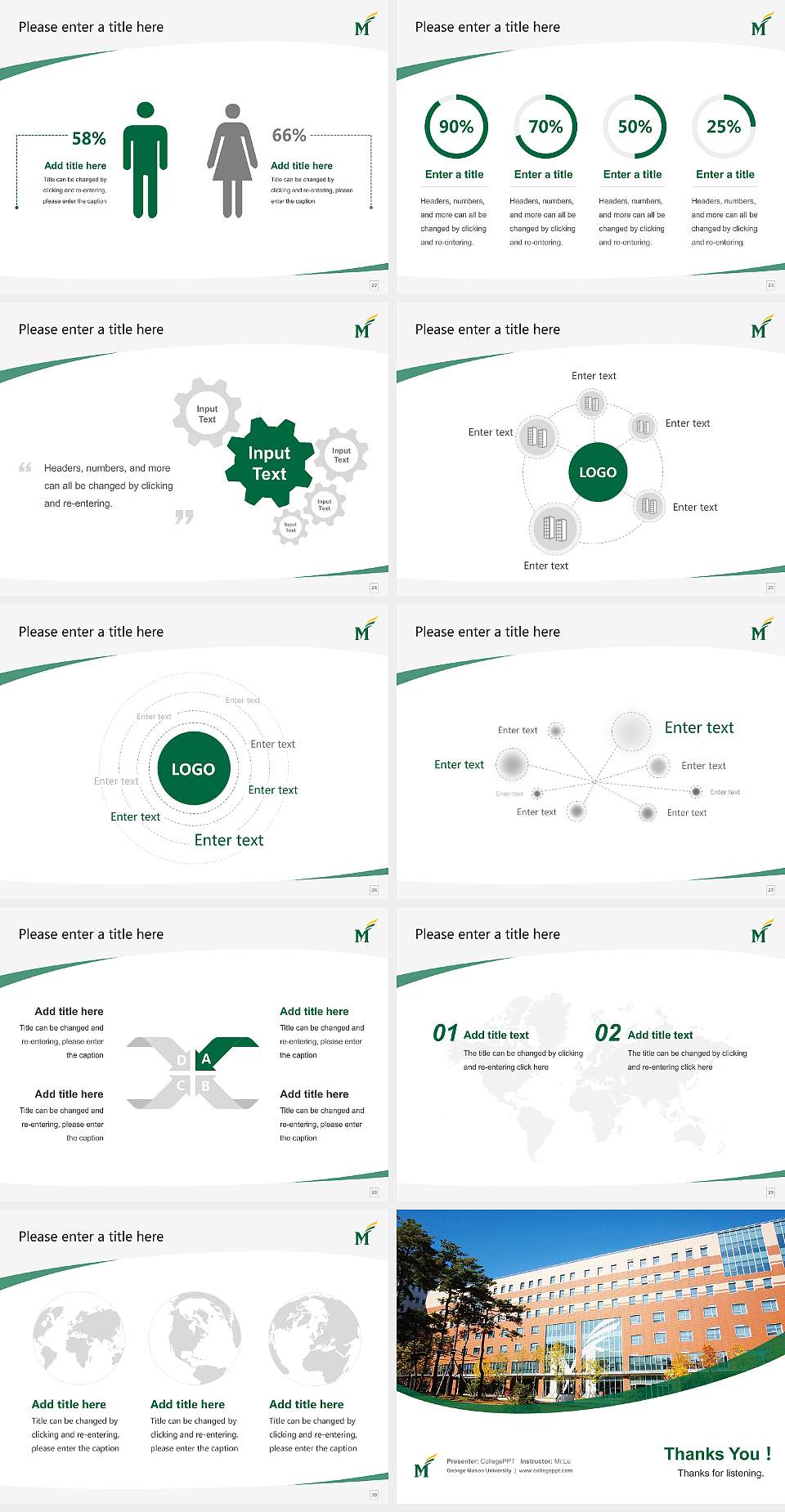 George Mason University Course/Courseware Creation PPT Template4:3 ratio PPT effect preview image4