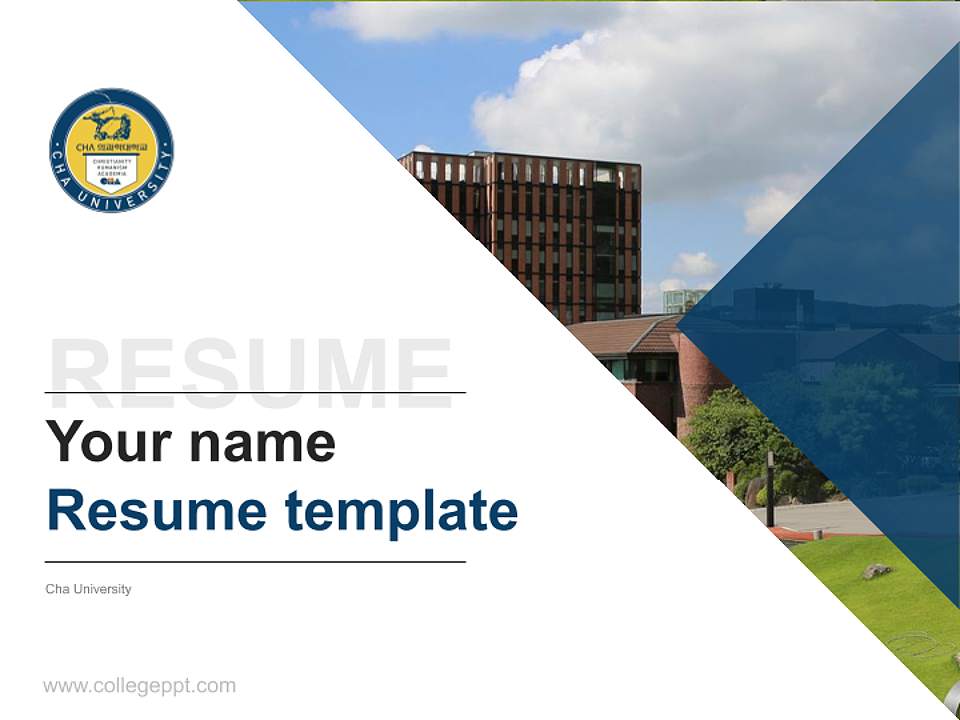 Cha University Resume PPT Template4:3 ratio PPT effect preview image5