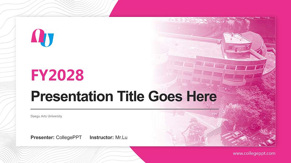 Daegu Arts University Academic Presentation/Research Findings Report PPT Template16:9 ratio PPT effect preview image