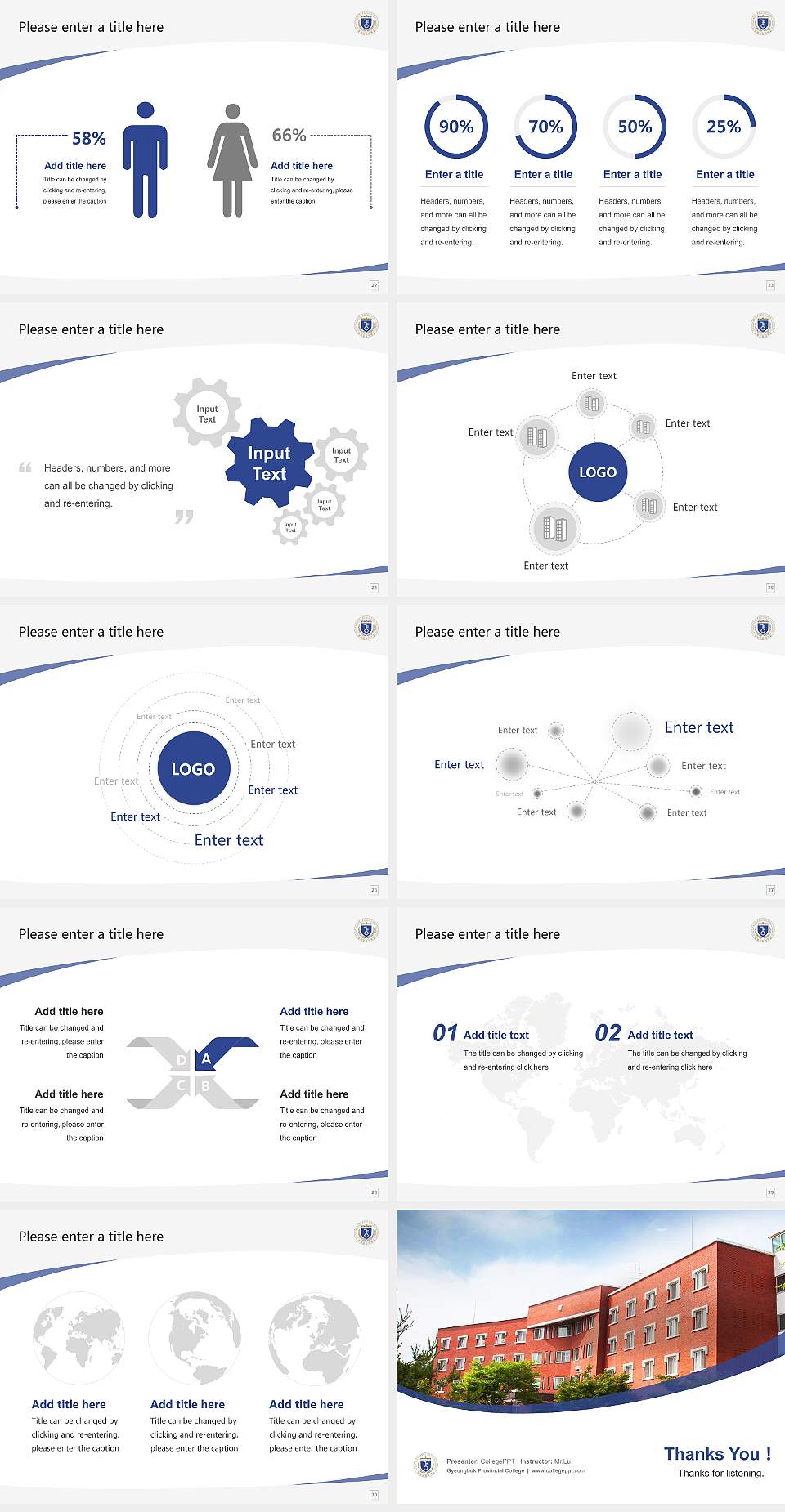 Gyeongbuk Provincial College Course/Courseware Creation PPT Template4:3 ratio PPT effect preview image4