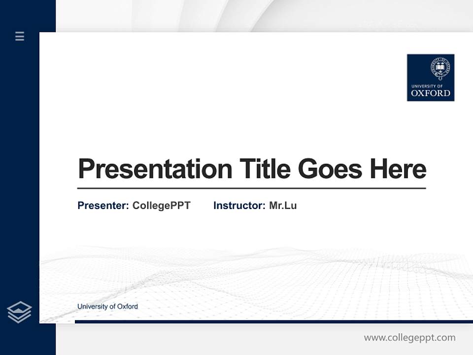 University of Oxford Thesis Proposal/Graduation Defense PPT Template4:3 ratio PPT effect preview image5