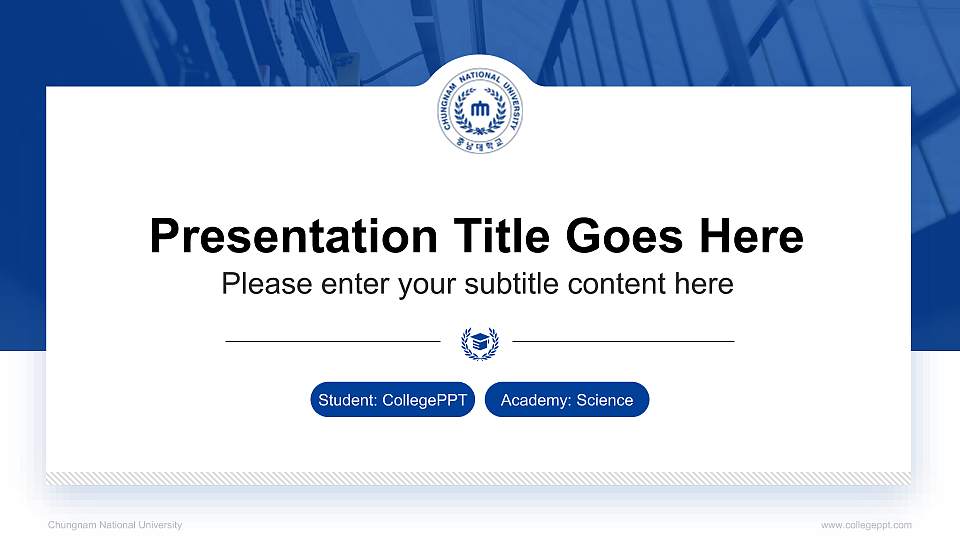 Chungnam National University National Scholarship Defense PPT Template16:9 ratio PPT effect preview image