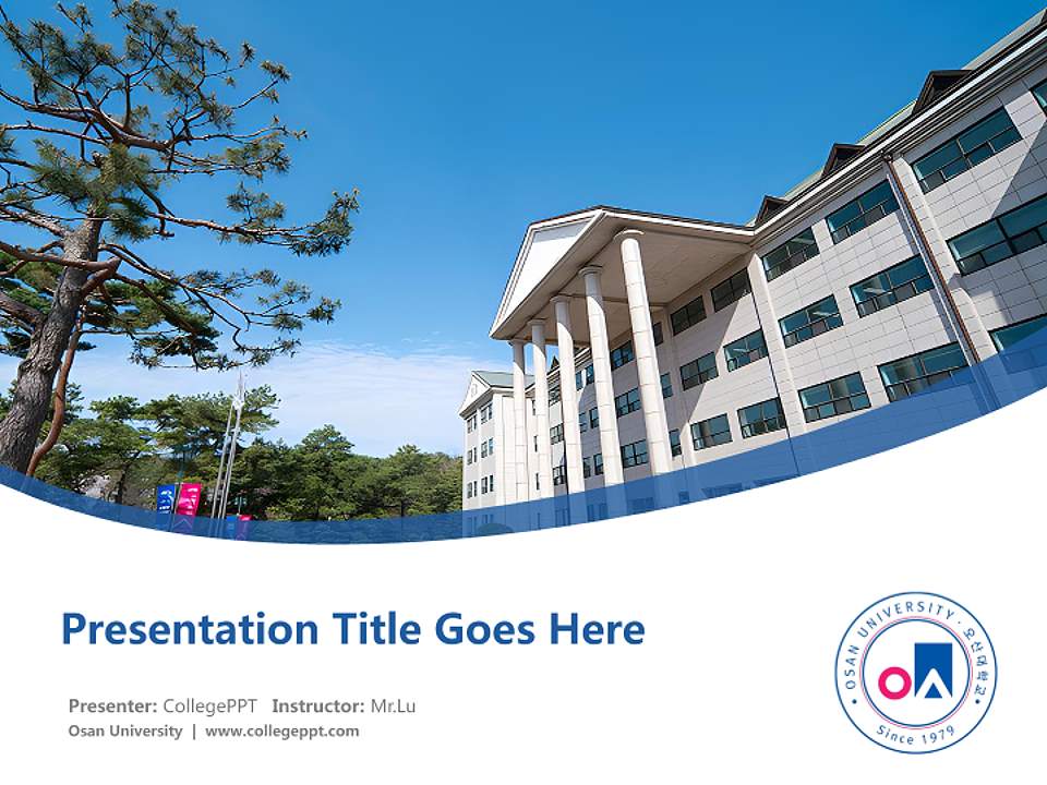 Osan University Course/Courseware Creation PPT Template4:3 ratio PPT effect preview image5