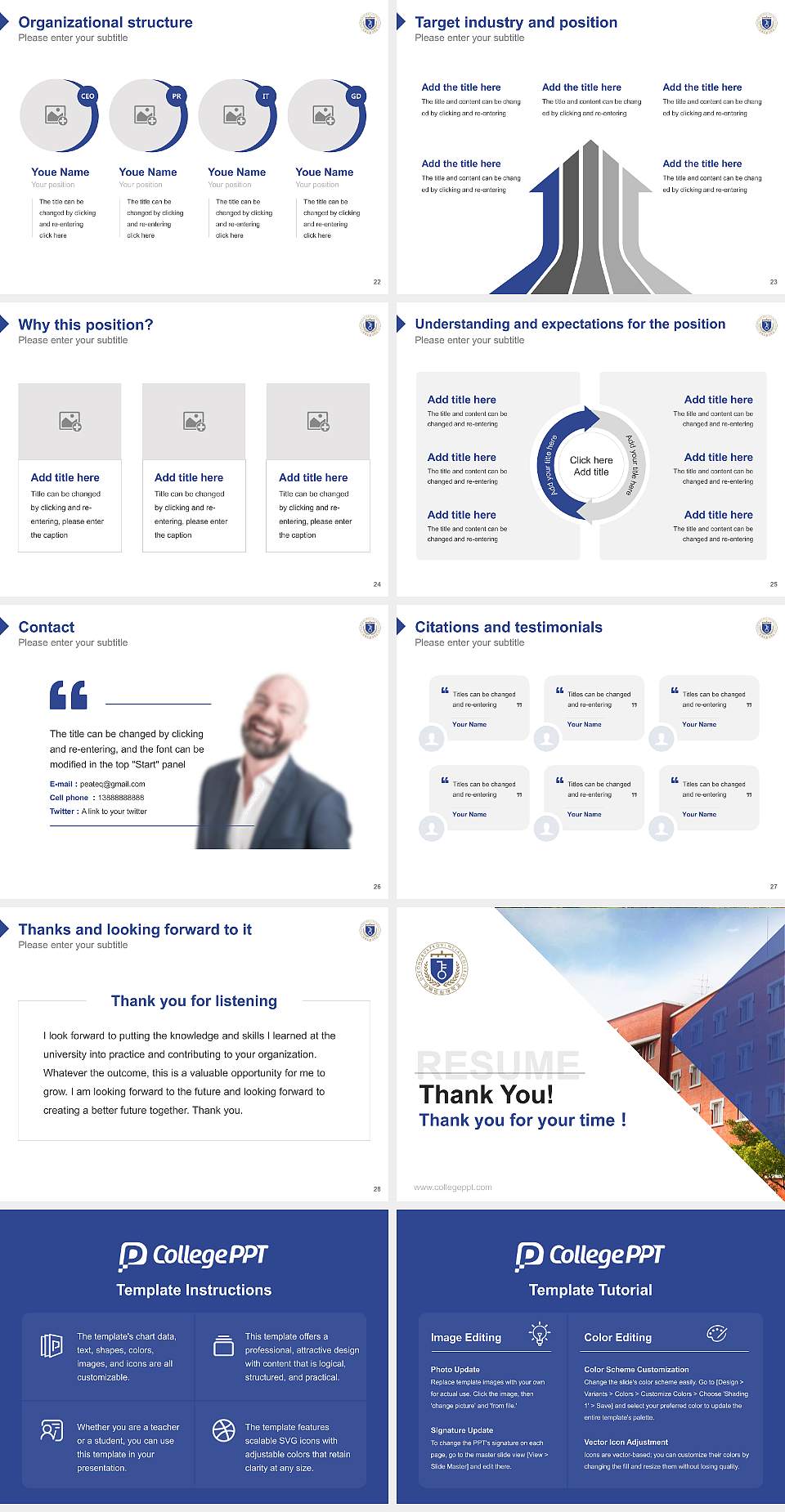 Gyeongbuk Provincial College Resume PPT Template4:3 ratio PPT effect preview image4