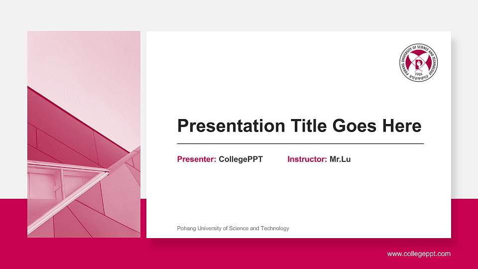 Pohang University of Science and Technology General Purpose PPT Template16:9 ratio PPT effect preview image