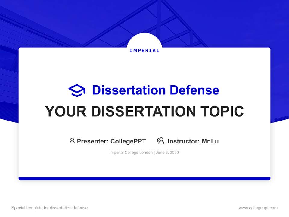 Imperial College London Graduation Thesis Defense PPT Template4:3 ratio PPT effect preview image7