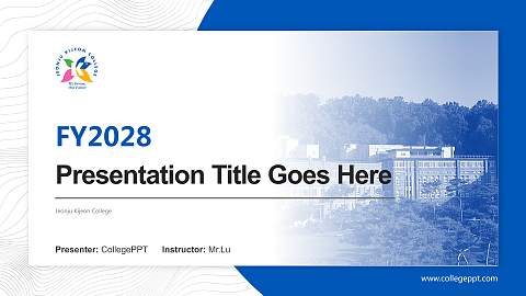 Jeonju Kijeon College Academic Presentation/Research Findings Report PPT Template