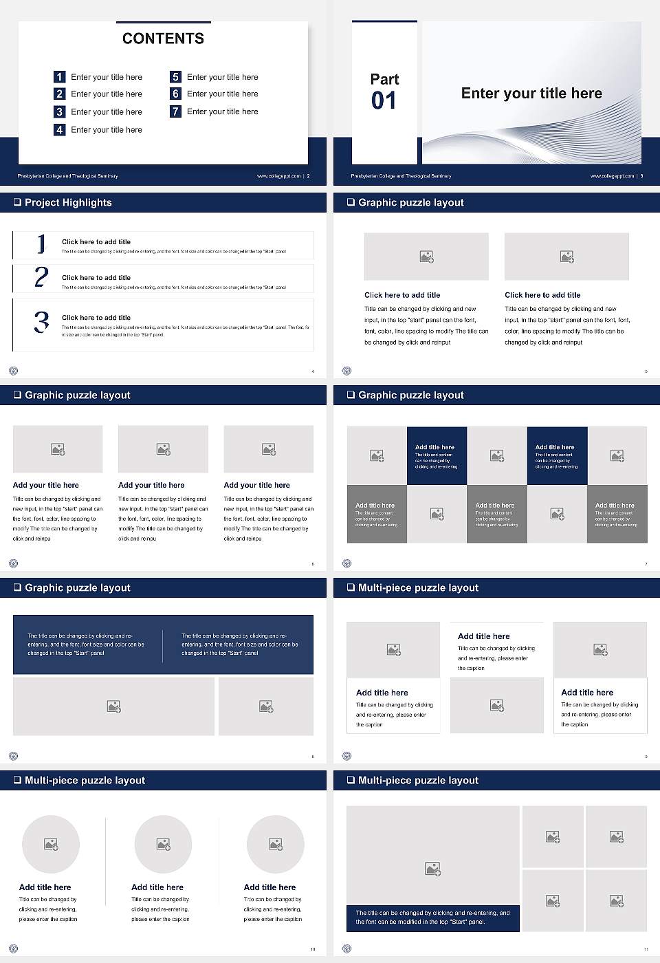 Presbyterian College and Theological Seminary General Purpose PPT Template16:9 ratio PPT effect preview image2