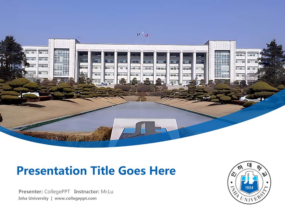 Inha University Course/Courseware Creation PPT Template4:3 ratio PPT effect preview image5