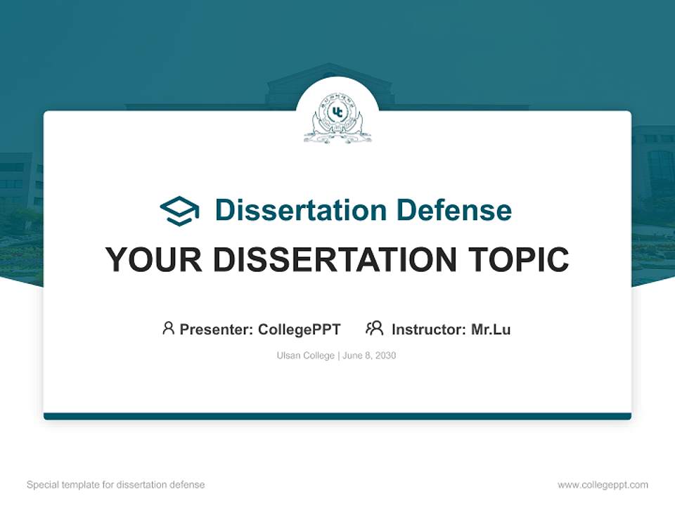 Ulsan College Graduation Thesis Defense PPT Template4:3 ratio PPT effect preview image7