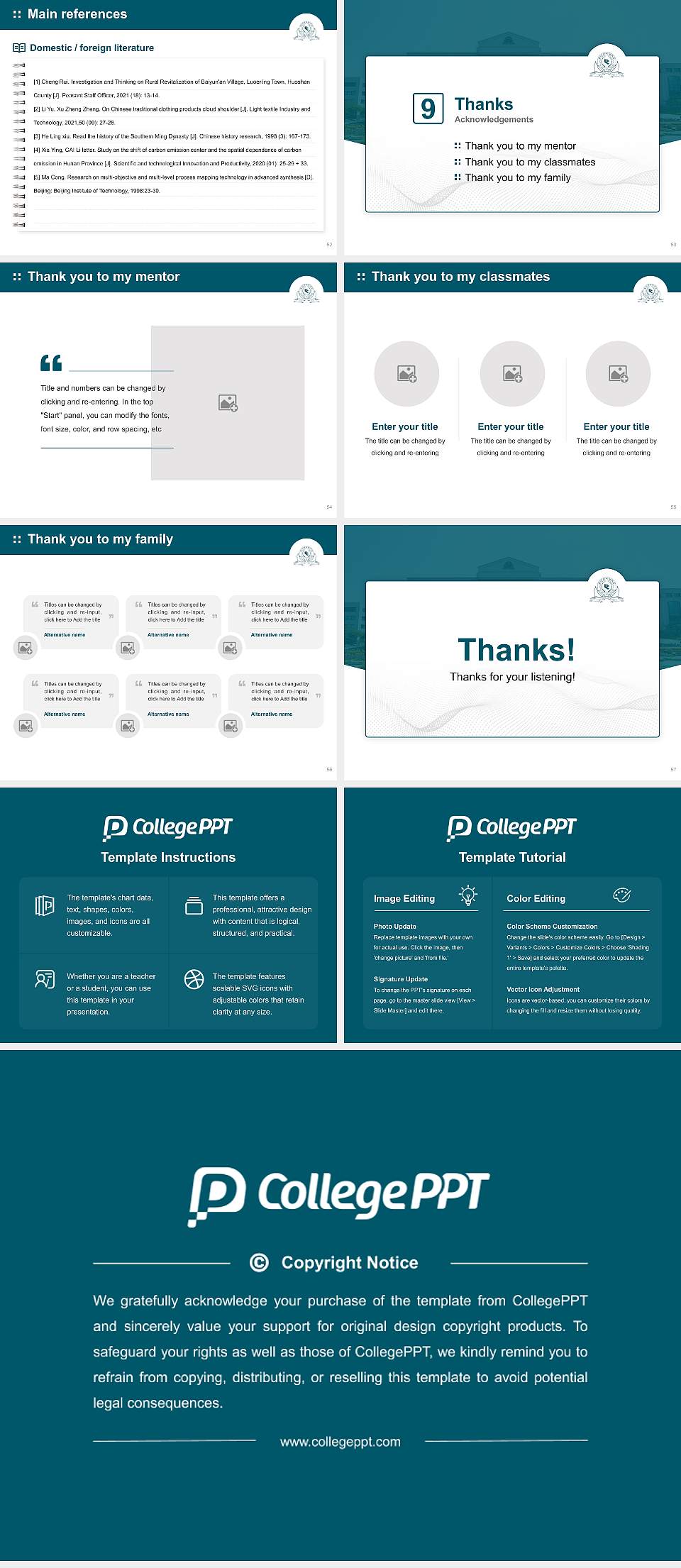 Ulsan College Graduation Thesis Defense PPT Template4:3 ratio PPT effect preview image7