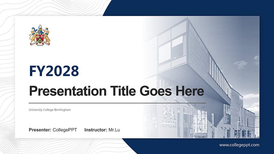 University College Birmingham Academic Presentation/Research Findings Report PPT Template16:9 ratio PPT effect preview image