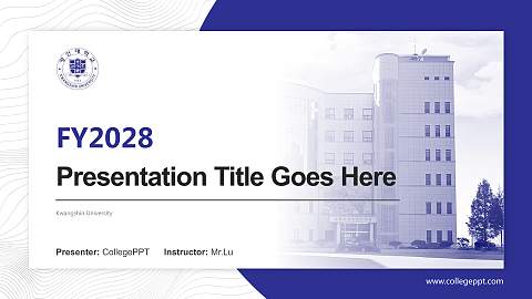 Kwangshin University Academic Presentation/Research Findings Report PPT Template