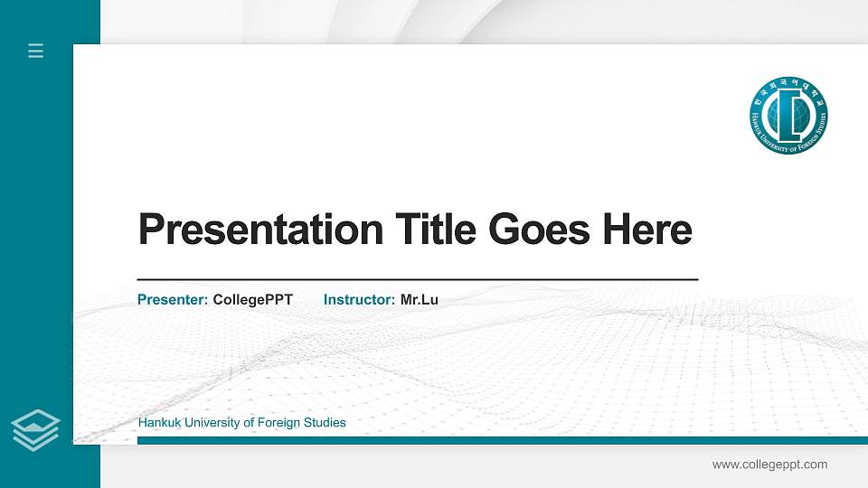 Hankuk University of Foreign Studies Thesis Proposal/Graduation Defense PPT Template16:9 ratio PPT effect preview image