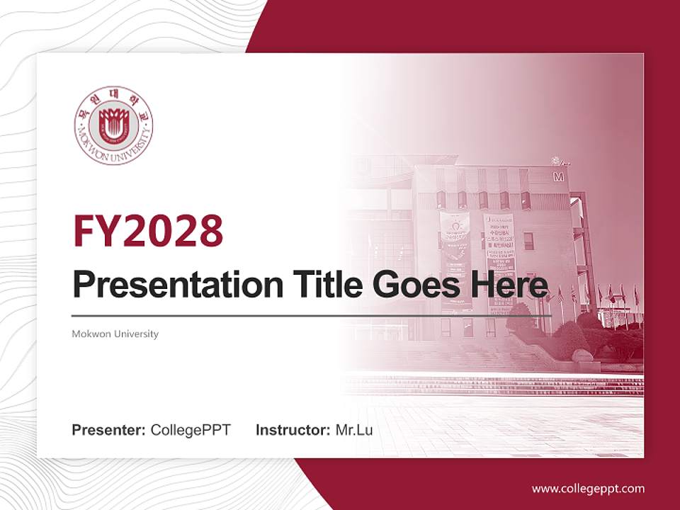 Mokwon University Academic Presentation/Research Findings Report PPT Template4:3 ratio PPT effect preview image5