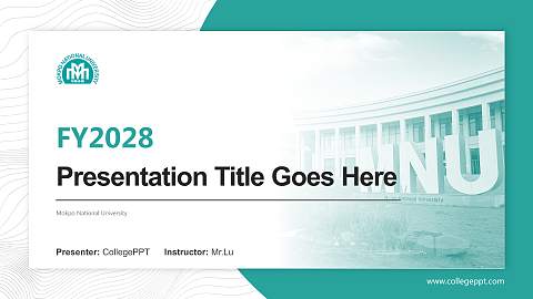 Mokpo National University Academic Presentation/Research Findings Report PPT Template