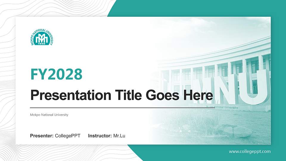 Mokpo National University Academic Presentation/Research Findings Report PPT Template16:9 ratio PPT effect preview image