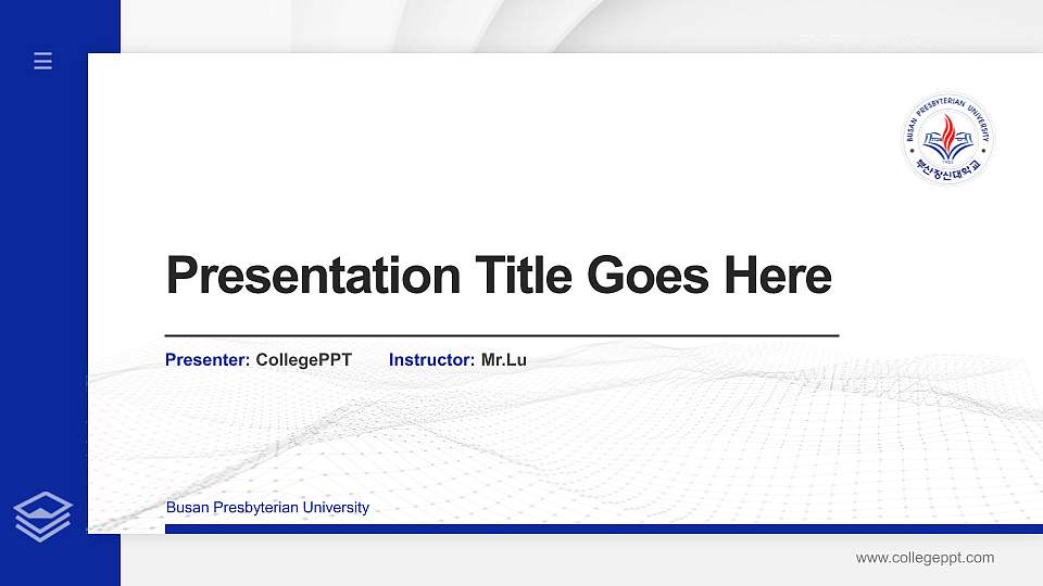Busan Presbyterian University Thesis Proposal/Graduation Defense PPT Template16:9 ratio PPT effect preview image