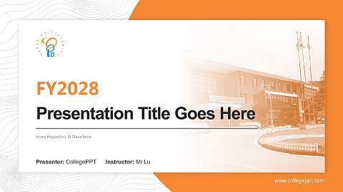 Korea Polytechnic III Chuncheon Academic Presentation/Research Findings Report PPT Template