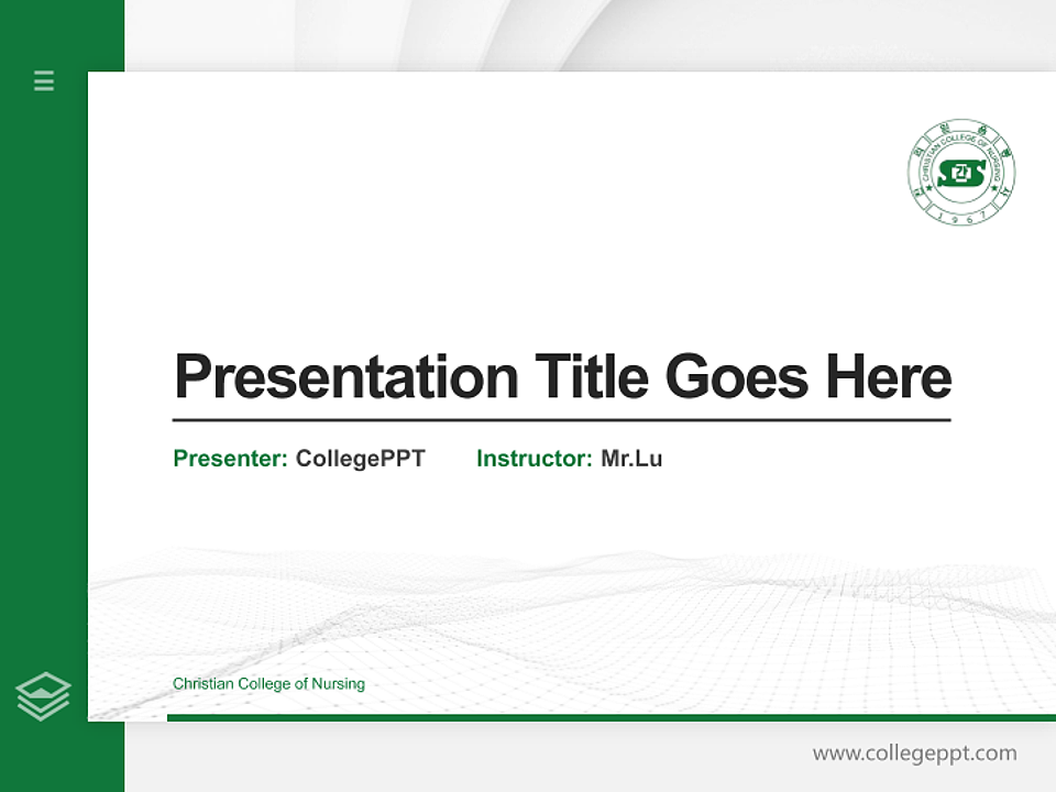Christian College of Nursing Thesis Proposal/Graduation Defense PPT Template_Slide preview image1