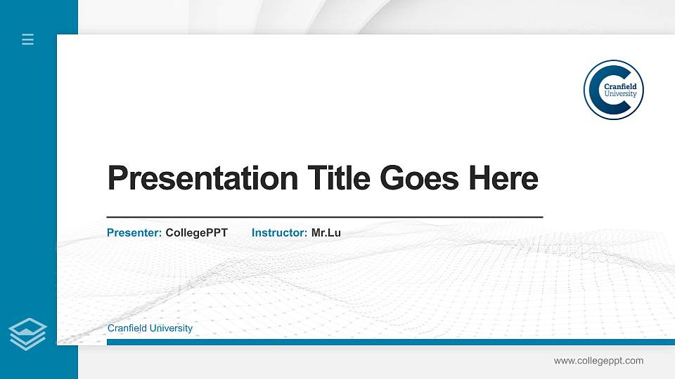 Cranfield University Thesis Proposal/Graduation Defense PPT Template16:9 ratio PPT effect preview image