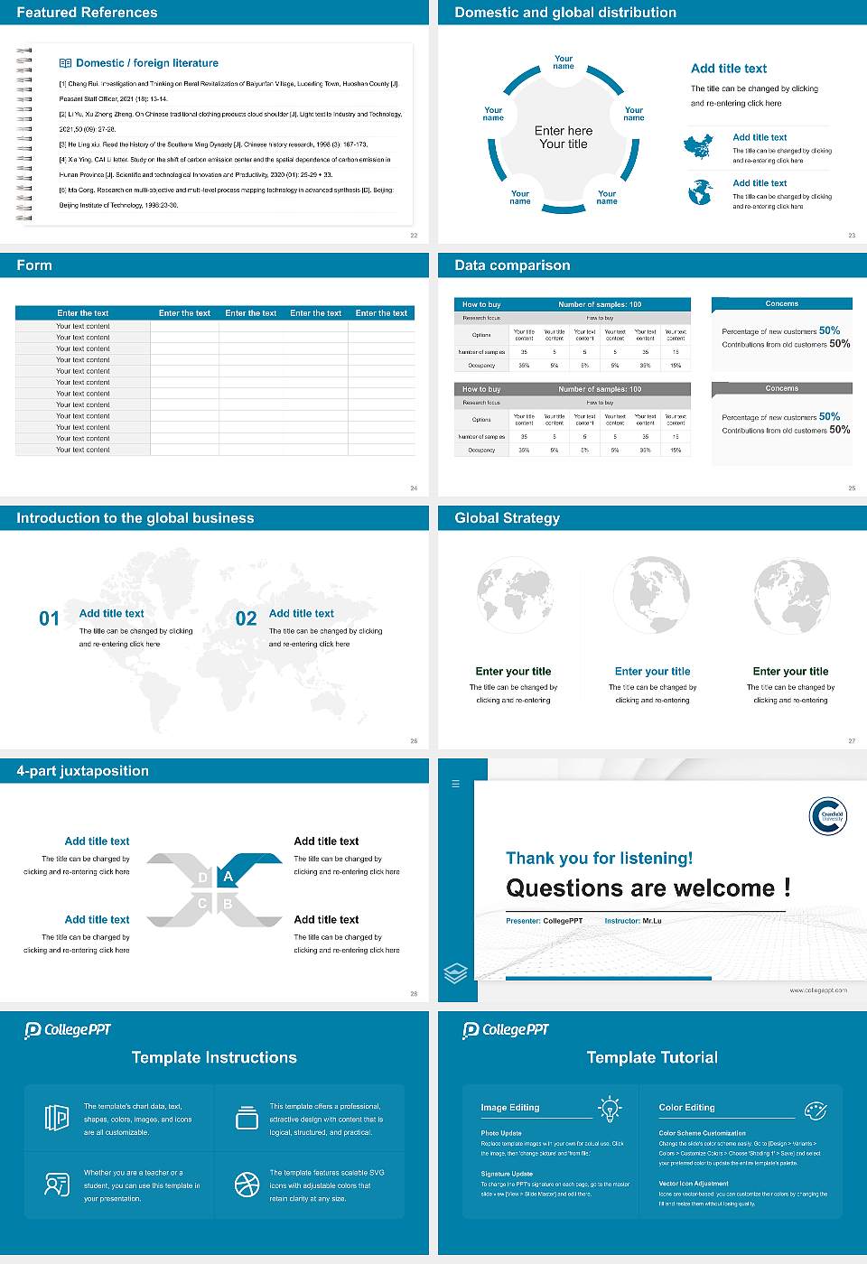Cranfield University Thesis Proposal/Graduation Defense PPT Template16:9 ratio PPT effect preview image4