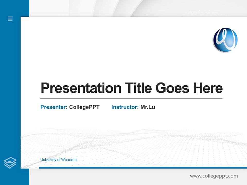University of Worcester Thesis Proposal/Graduation Defense PPT Template4:3 ratio PPT effect preview image5