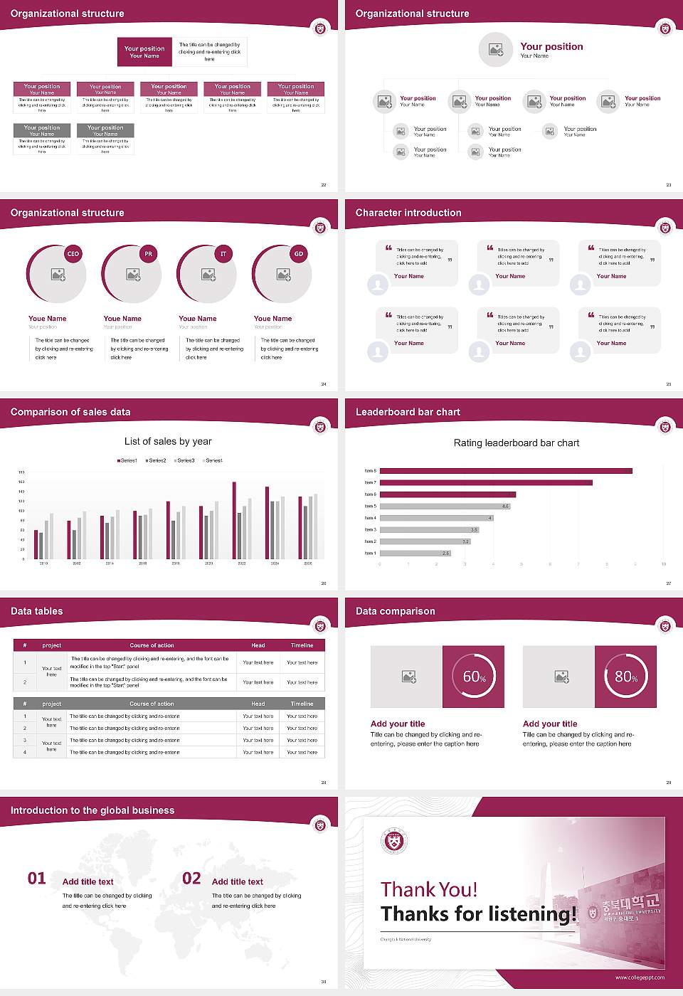 Chungbuk National University Academic Presentation/Research Findings Report PPT Template16:9 ratio PPT effect preview image4