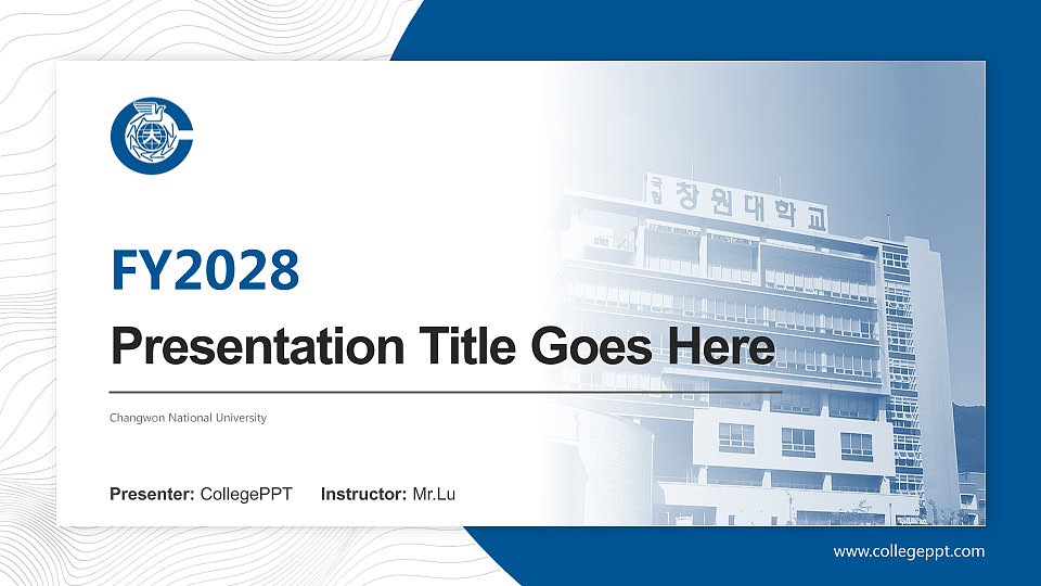 Changwon National University Academic Presentation/Research Findings Report PPT Template_Slide preview image1
