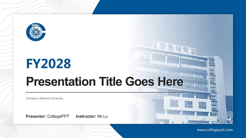 Changwon National University Academic Presentation/Research Findings Report PPT Template16:9 ratio PPT effect preview image