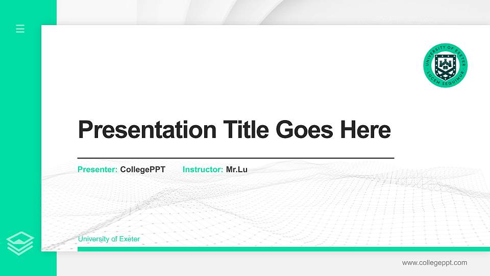 University of Exeter Thesis Proposal/Graduation Defense PPT Template16:9 ratio PPT effect preview image