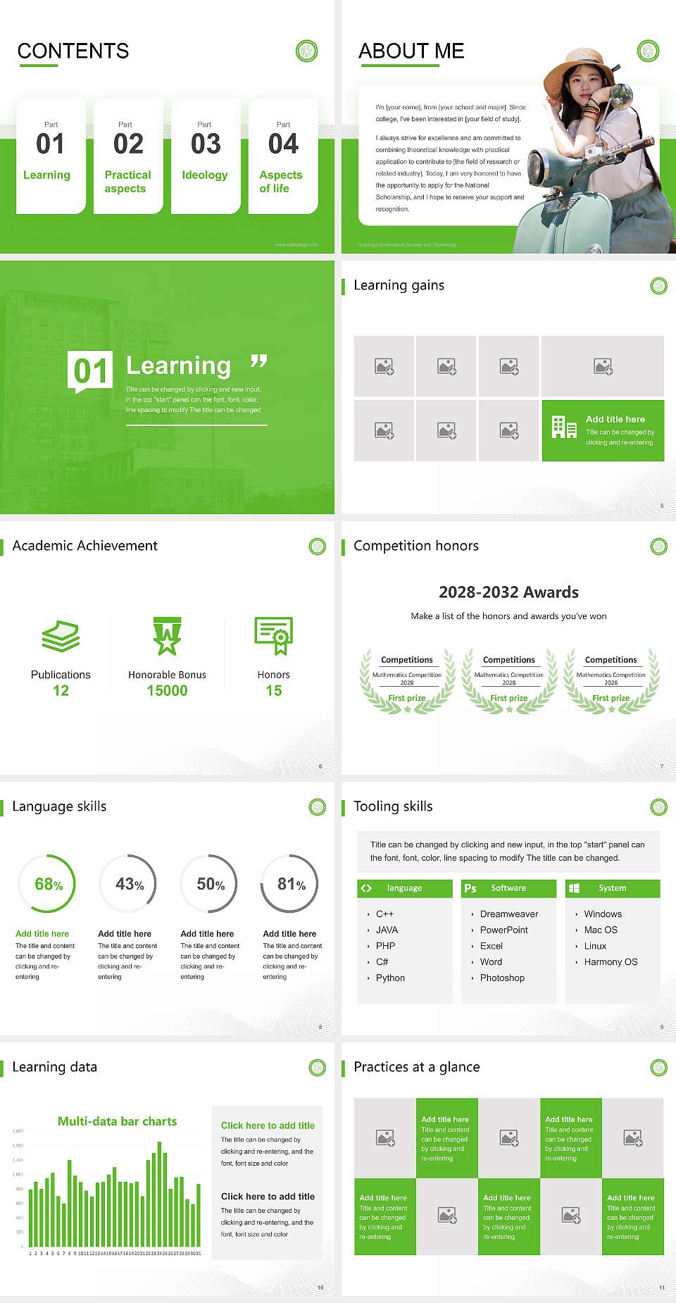 Gyeonggi University of Science and Technology National Scholarship Defense PPT Template4:3 ratio PPT effect preview image2